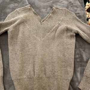 Poof Apparel V Neck/Off the Shoulder Sweater